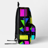 80er NEON FLUORESCENT FARBE GEOMETRIC FORM TRENDY Bedruckter Rucksack (Links)