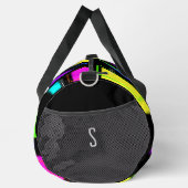 80er NEON FLUORESCENT FARBGEOMETRISCHES FORMBLATT Duffle Bag (Rechts)