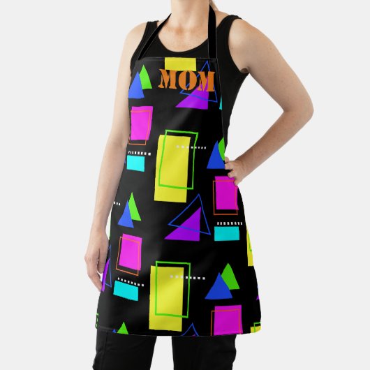 80er NEON FLUORO FARBGEOMETRISCHER FORMBLATT Schürze (InSitu)