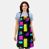 80er NEON FLUORO FARBGEOMETRISCHER FORMBLATT Schürze (Getragen)