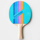 80er Neon Ocean Sky mit Namen gestreift Tischtennis Schläger (Vorderseite)