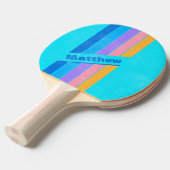 80er Neon Ocean Sky mit Namen gestreift Tischtennis Schläger (Vorderseite)