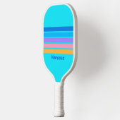 80er Neon Ocean Sky über den Namen hinweg Pickleball Schläger (Links)
