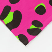 80er Neon Pink Fuchsia und Lime Green Leopard Fleecedecke (Ecke)