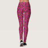 80er Neon Pink Fuchsia und Lime Green Leopard Leggings (Rückseite)