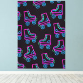 80er Neon Roller-Skate Leinwanddruck (Insitu (Holzboden))