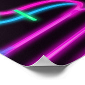 80er Neon Roller-Skate Poster (Ecke)