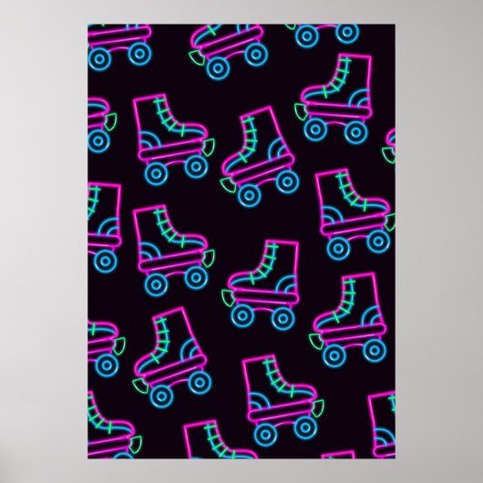 80er Neon Roller-Skate Poster (Vorne)