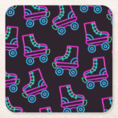 80er Neon Roller-Skate Rechteckiger Pappuntersetzer (Vorderseite)
