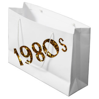 80er Nostalgie Gold Glitter doppelseitig Große Geschenktüte