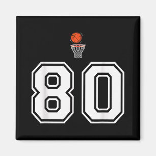80er-Nummer Basketball-Stil Vintage-Weiß Magnet
