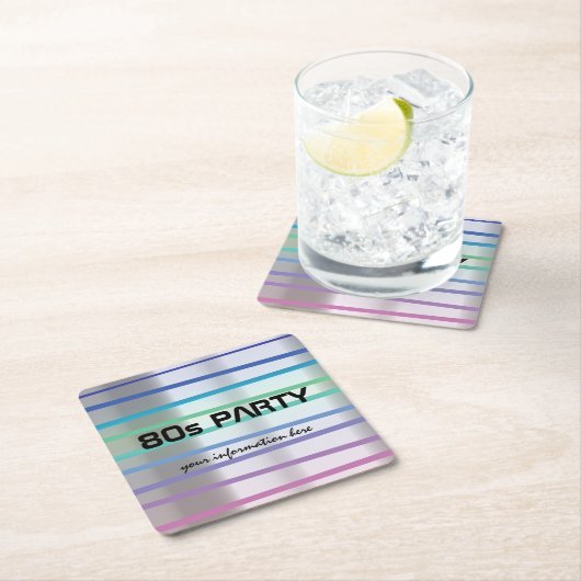 80er oder 90er-Theme-Party oder Wiedersehen Rechteckiger Pappuntersetzer (Vor Ort)