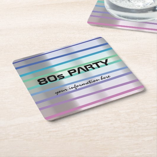 80er oder 90er-Theme-Party oder Wiedersehen Rechteckiger Pappuntersetzer (angewinkelt)