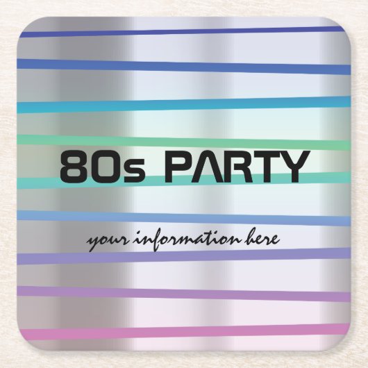 80er oder 90er Themenparty oder Wiedersehen Rechteckiger Pappuntersetzer (Vorderseite)