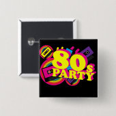 80er Party Button (Vorne & Hinten)