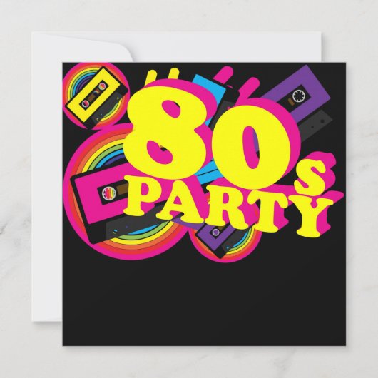 80er Party Einladung (Vorderseite)