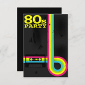 80er Party Einladung (Vorne/Hinten)