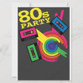 80er Party Einladung (Vorderseite)