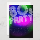 80er Party Einladung (Vorne/Hinten)