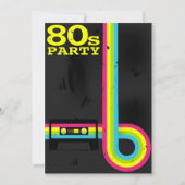 80er Party Einladung (Vorderseite)
