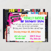 80er Party Einladung (Vorne/Hinten)