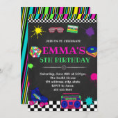 80er-Party Einladung (Vorne/Hinten)