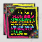 80er Party Einladungen (Vorne/Hinten)