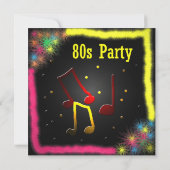 80er Party Einladungen (Rückseite)