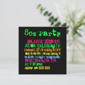 80er Party Einladungen (Stehend Vorderseite)