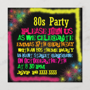 80er-Party-Einladungen Einladung