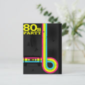 80er Party Einladungspostkarte (Stehend Vorderseite)