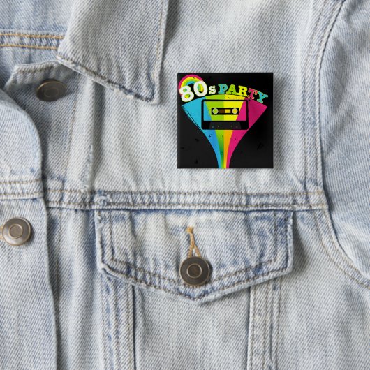 80er Party-Hintergrund Button (Beispiel)