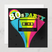 80er Party Hintergrund Einladung (Vorne/Hinten)