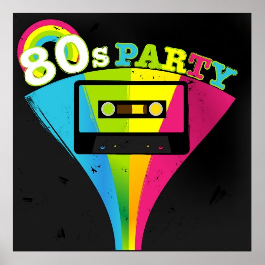 80er Party Hintergrund Poster (Vorne)