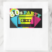 80er Party Hintergrund Rechteckiger Aufkleber (Tasche)