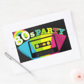 80er Party Hintergrund Rechteckiger Aufkleber (Umschlag)