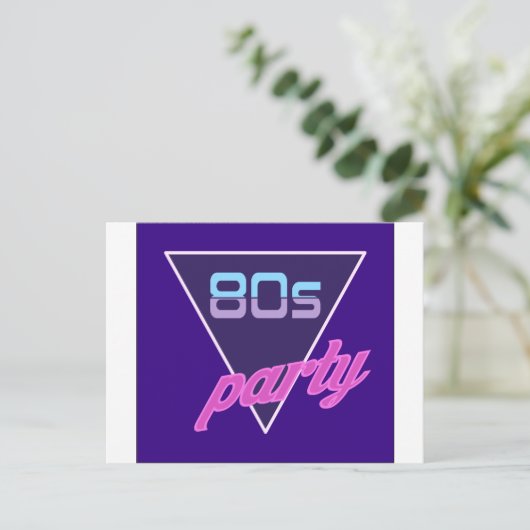 80er Party Postkarte (Stehend Vorderseite)