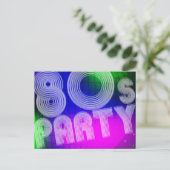 80er Party Postkarte (Stehend Vorderseite)