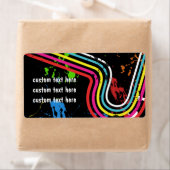 80er Party Retro Gefallen Aufkleber Versandetikett (Insitu)