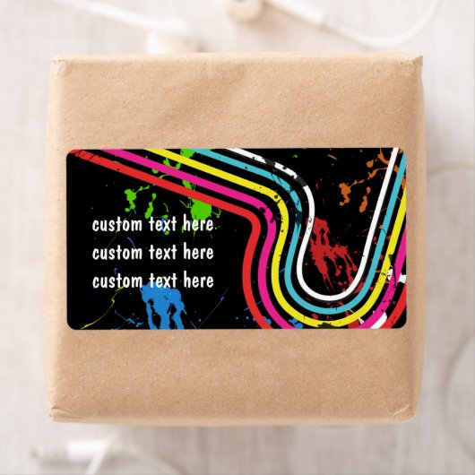 80er Party Retro Gefallen Aufkleber Versandetikett (Insitu)