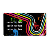 80er Party Retro Gefallen Aufkleber Versandetikett (Vorne)