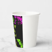 80er Party Retro Neon Paint Spritzer Personalisier Pappbecher (Links)