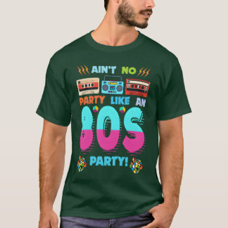 80er-Party-Vibes Retro-Design mit Kassetten T-Shirt