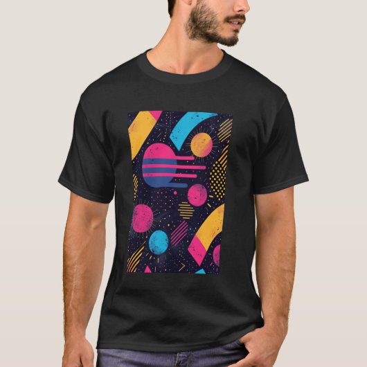 80er Pattern Art Synthwave 1 T-Shirt (Vorderseite)
