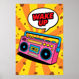 80er-Pink-Kassette Pop-Art Poster