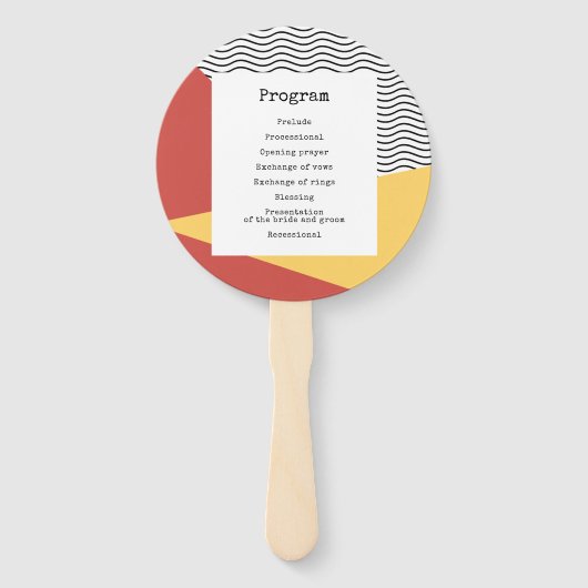 80er Pop art Memphis Hochzeitsprogramm Fächer (Rückseite)