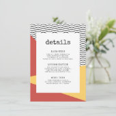 80er Pop art Memphis Stil Gastinformation Begleitkarte (Stehend Vorderseite)