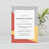 80er Pop art Memphis Stil Probe Dinner Einladung (Stehend Vorderseite)