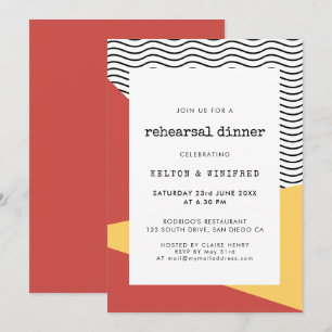 80er Pop art Memphis Stil Probe Dinner Einladung