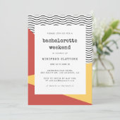 80er Pop art Memphis style Bachelorette Einladung (Stehend Vorderseite)